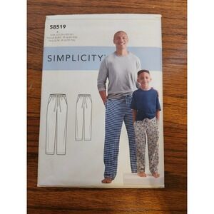 Simplicity S8519 Boys and Mens Slim Fit Lounge Pants Sewing Pattern Size S-XL